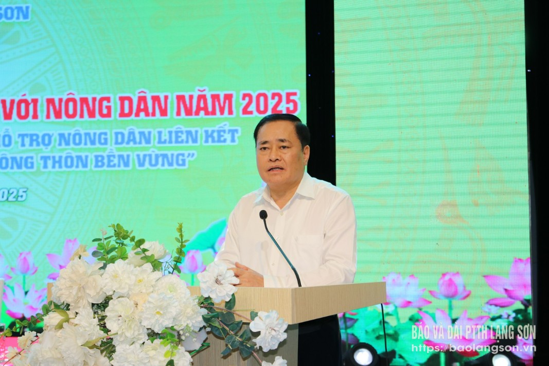 Đồng chí Hồ Tiến Thiệu, Phó Bí thư Tỉnh ủy, Chủ tịch UBND tỉnh phát biểu tại hội nghị