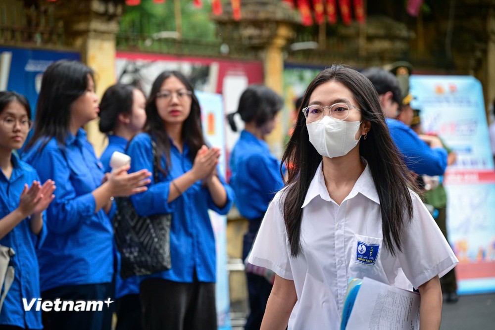 Thí sinh dự thi Tốt nghiệp Trung học phổ thông năm 2025. (Ảnh: Hoài Nam/Vietnam+)