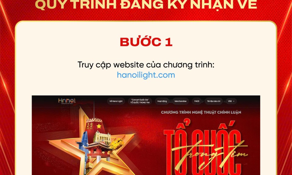 Hướng dẫn cách đăng ký vé concert "Tổ quốc trong tim"