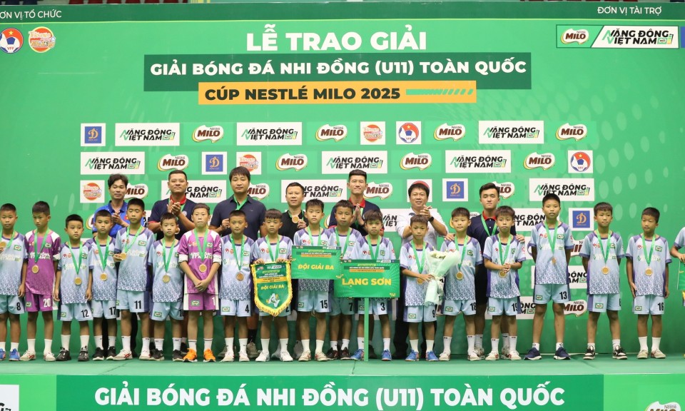 U11 Lạng Sơn đoạt huy chương đồng tại Giải bóng đá nhi đồng (U11) toàn quốc