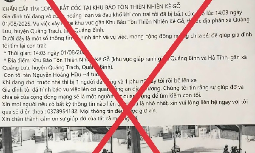 Bịa đặt chuyện bắt cóc trẻ em để trục lợi từ thiện ở Hà Tĩnh