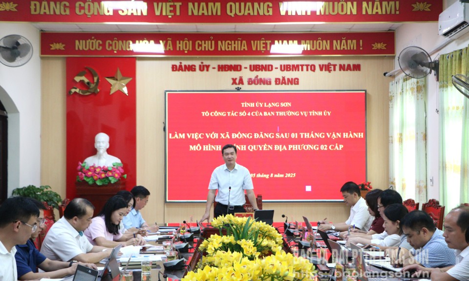 Tổ công tác của Ban Thường vụ Tỉnh uỷ làm việc với các xã về vận hành mô hình chính quyền địa phương 2 cấp