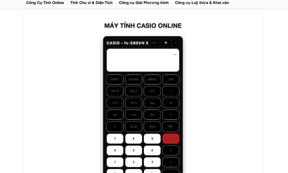MayTinhCasioOnline.com - sử dụng m&aacute;y t&iacute;nh cầm tay tr&ecirc;n nền tảng trực tuyến