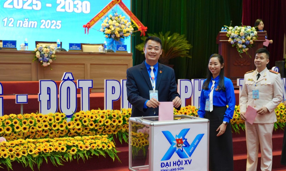 Đại hội Đo&agrave;n TNCS Hồ Ch&iacute; Minh tỉnh Lạng Sơn lần thứ XV tiến h&agrave;nh phi&ecirc;n thứ nhất