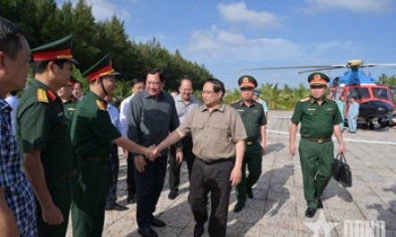 Thủ tướng Phạm Minh Ch&iacute;nh kiểm tra tiến độ thi c&ocirc;ng c&aacute;c dự &aacute;n hạ tầng chiến lược tại Đất Mũi