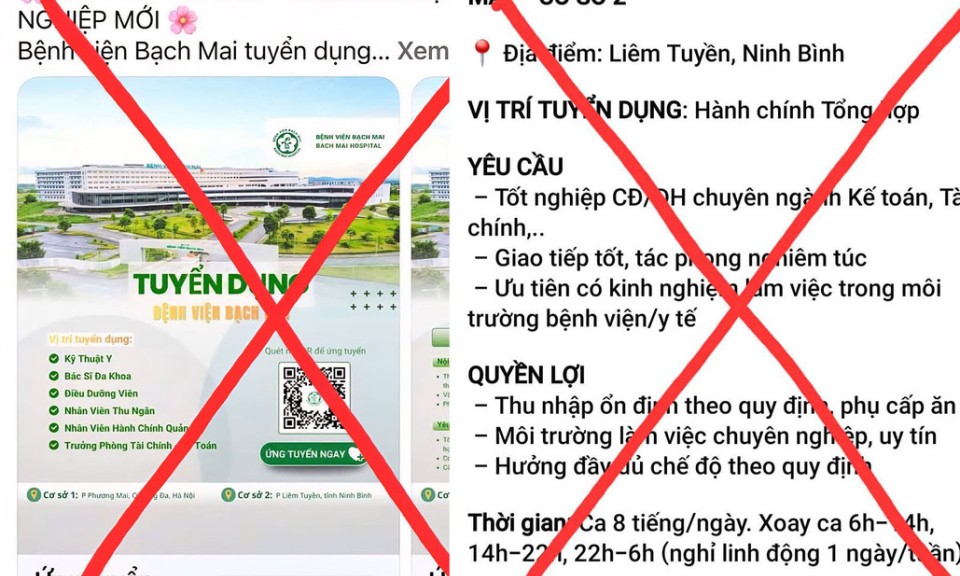 Bệnh viện Bạch Mai cảnh b&aacute;o khẩn: Fanpage giả mạo tuyển dụng, dụ qu&eacute;t m&atilde; QR