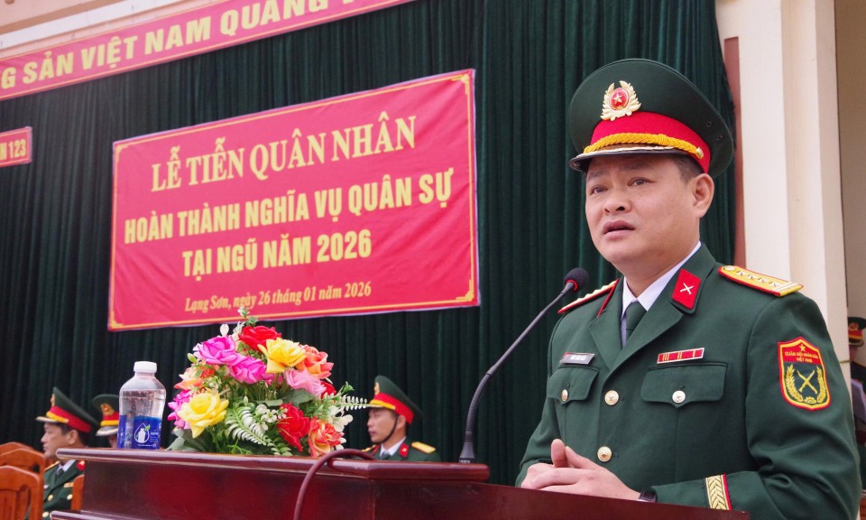 Trung đo&agrave;n 123 Bộ CHQS tỉnh tiễn qu&acirc;n nh&acirc;n ho&agrave;n th&agrave;nh nghĩa vụ qu&acirc;n sự tại ngũ năm 2026
