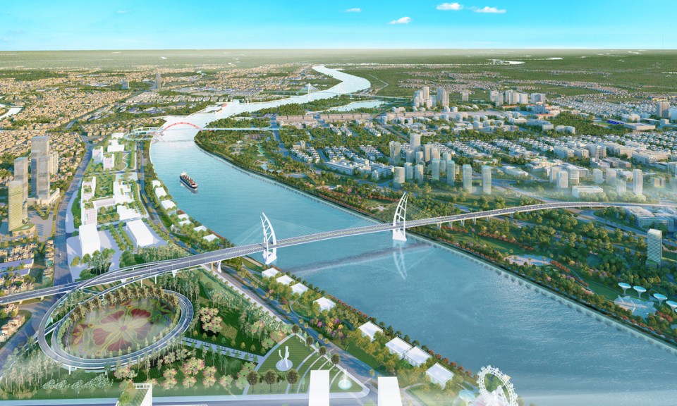 Diện mạo c&acirc;y cầu hơn 6.200 tỷ đồng bắc qua s&ocirc;ng Cấm ở Hải Ph&ograve;ng