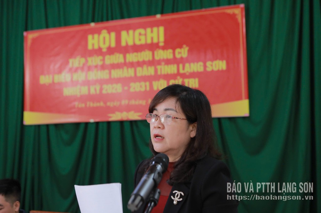 Bà Hoàng Thị Hiền, Tỉnh ủy viên, Giám đốc Sở Nội vụ trình bày chương trình hành động