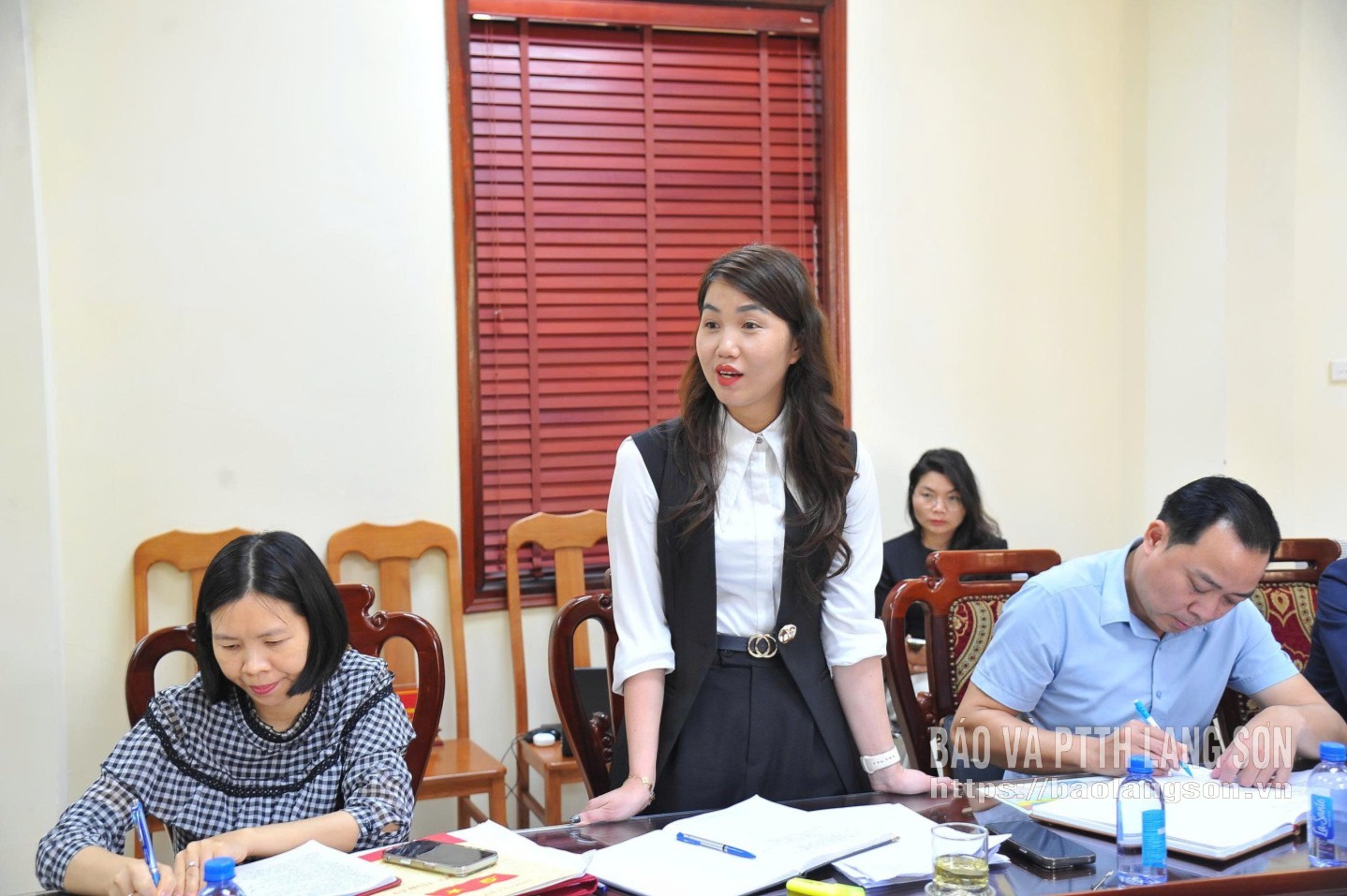 Lãnh đạo Văn phòng Ủy ban MTTQ Việt Nam tỉnh phát biểu ý kiến tại buổi làm việc