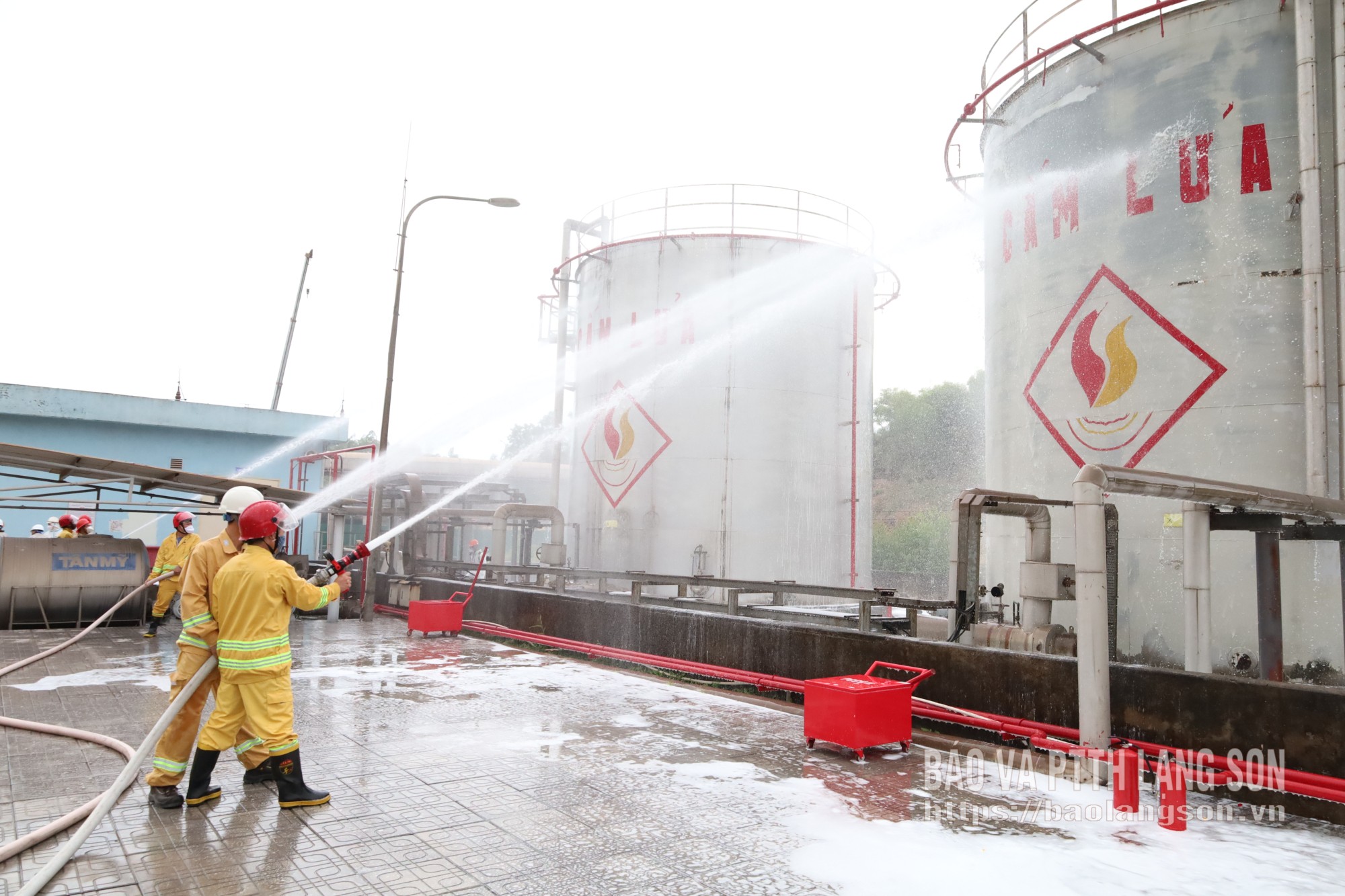 Thực tập phương án phòng cháy, chữa cháy trong lễ phát động