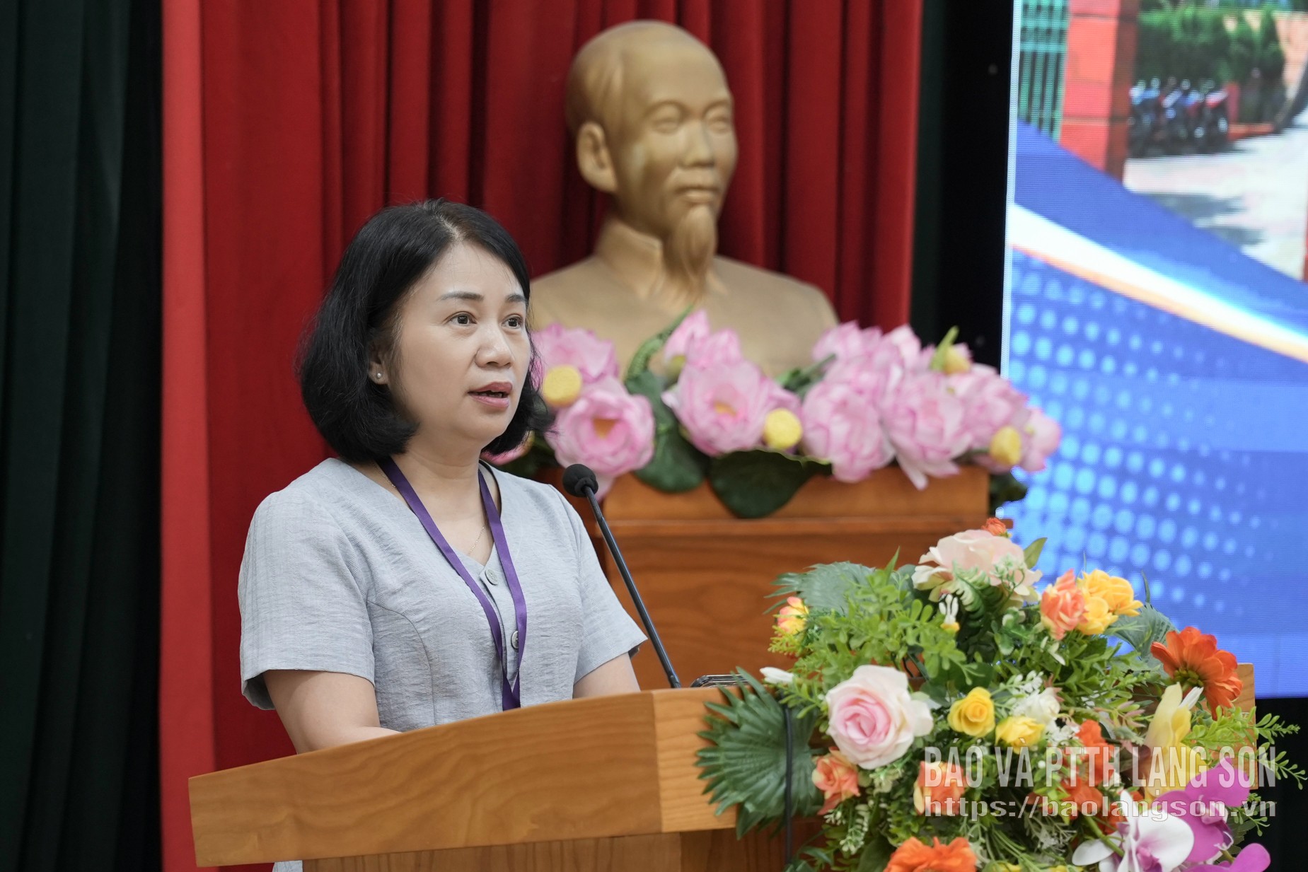 Lãnh đạo Trường Cao đẳng Lạng Sơn phát biểu khai mạc cuộc thi