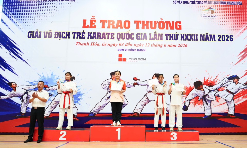 Vận động vi&ecirc;n Lạng Sơn đoạt 10 huy chương tại Giải v&ocirc; địch trẻ Karate quốc gia năm 2026