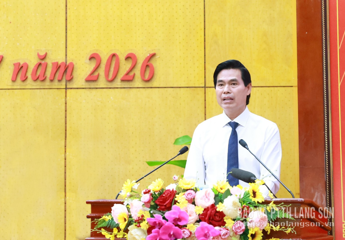 Đồng chí Hoàng Quốc Khánh, Ủy viên Trung ương Đảng, Bí thư Tỉnh ủy phát biểu chỉ đạo kỳ họp
