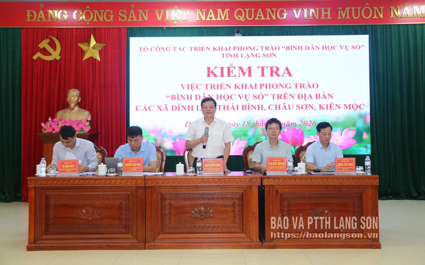 Đồng chí Nguyễn Quốc Khánh, Ủy viên Ban Thường vụ Tỉnh ủy, Trưởng Ban Tuyên giáo và Dân vận Tỉnh ủy, Trưởng đoàn kiểm tra