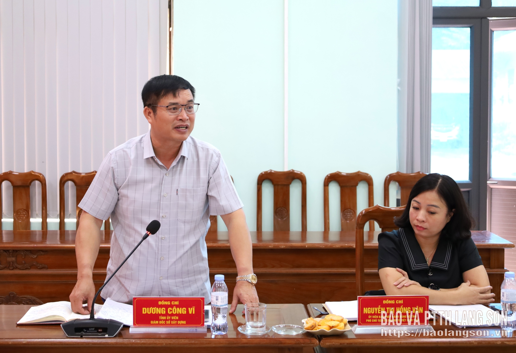Lãnh đạo Sở Xây dựng phát biểu tại buổi làm việc